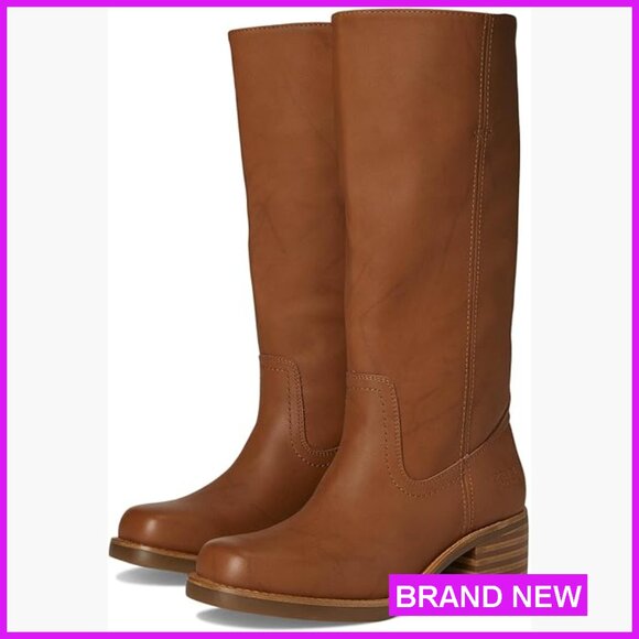 Calf High Western Boots Block Heel Square Toe Chic Boho Everyday Comfort
